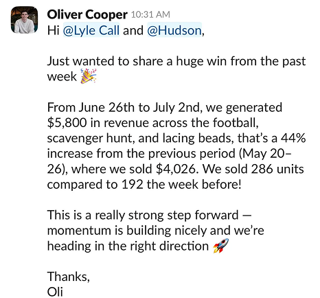 $5.8K Week, +44% Growth