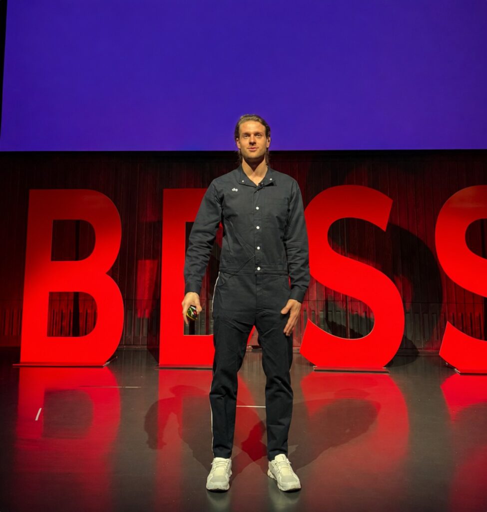 Chris Rawlings speaking on stage